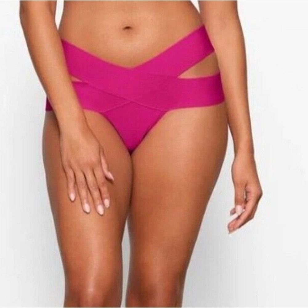 SKIMS Knit Swim Strappy Bikini Bottom Lollipop 2X Plus Size